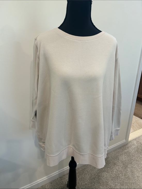 Lands' End Tops - Lands' End Oversized Crewneck Sweatshirt in Light Beige